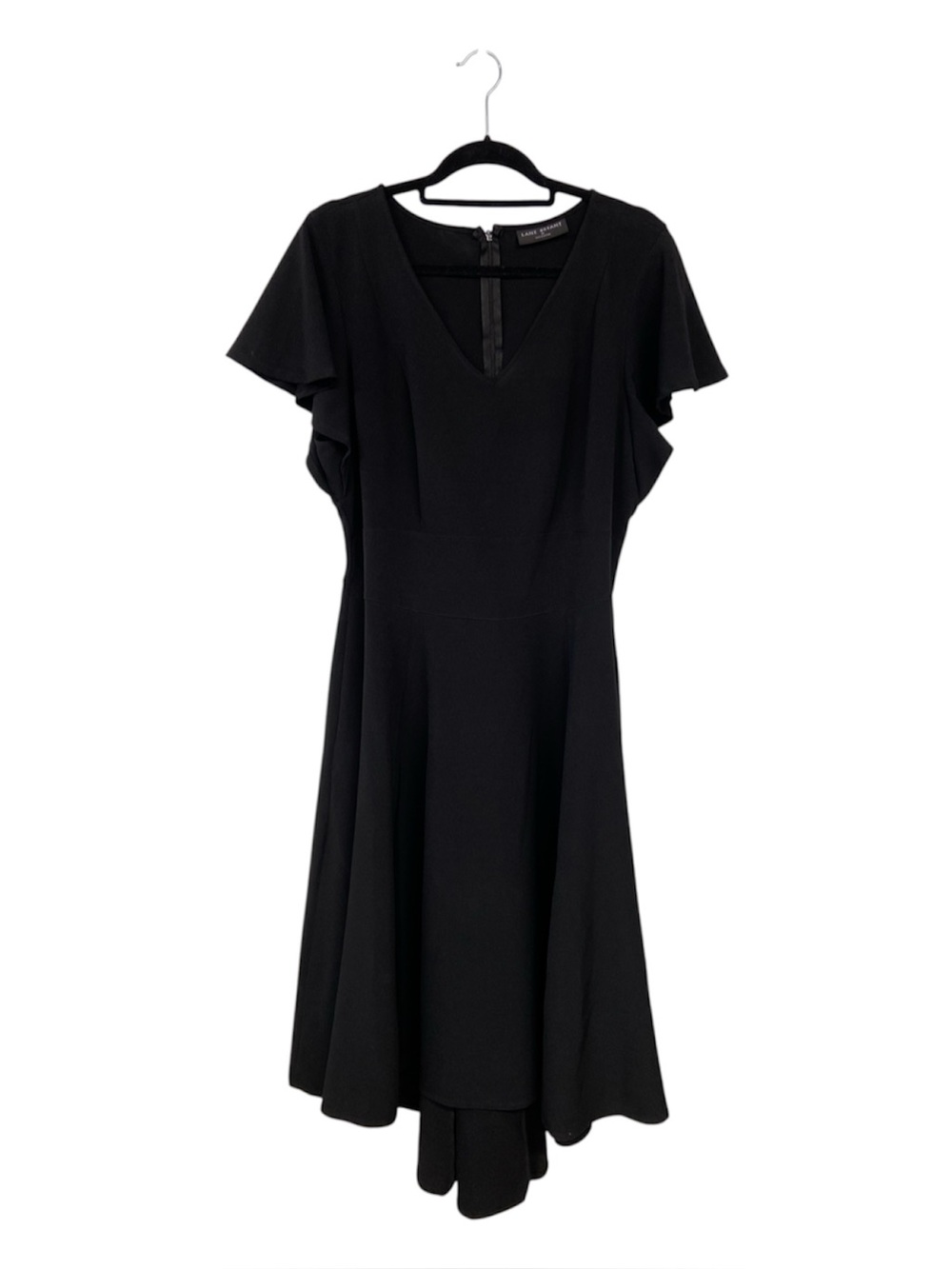 Lane Bryant Black Lena Flutter Sleeve Fit-and-Flare Dress Size 16
